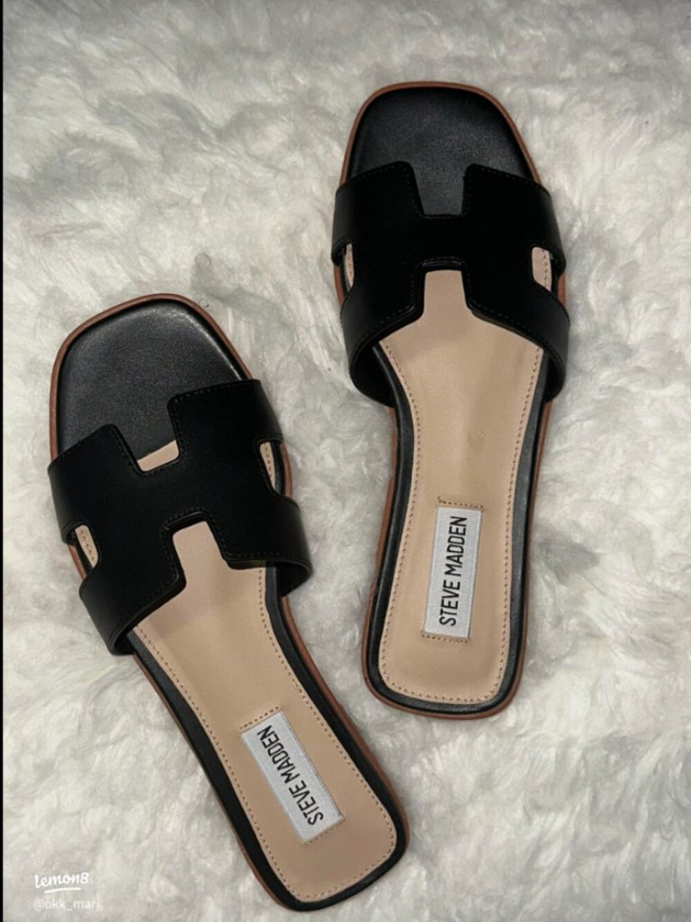 steve madden sandals BLACK